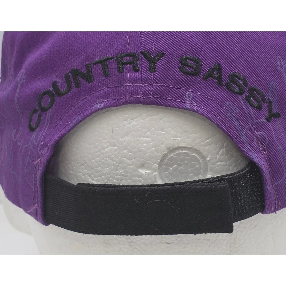Country Sassy Strapback Hat Womens Purple‎ Black Country Cutie Rockin Bootie Cap